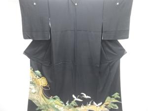 鼓に松模様刺繍留袖(比翼付き)